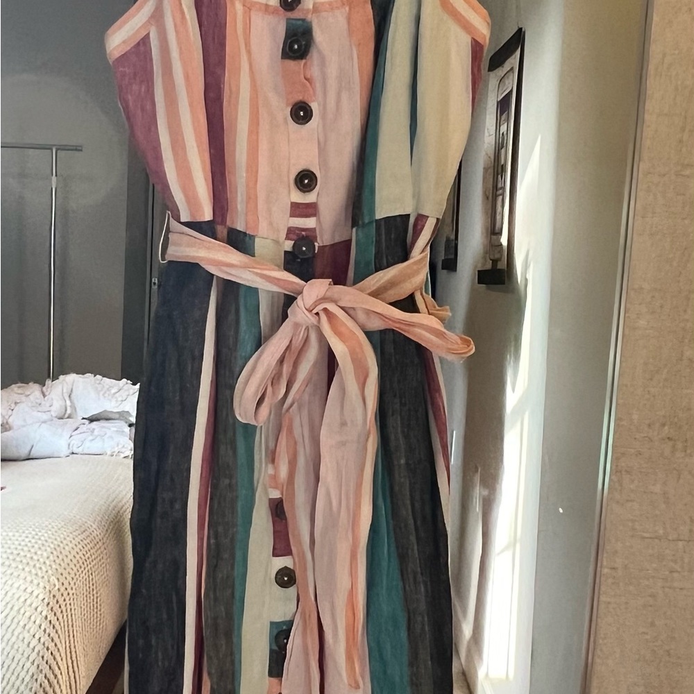 NWT J. Crew striped linen dress. Size 2 - Picture 3 of 9